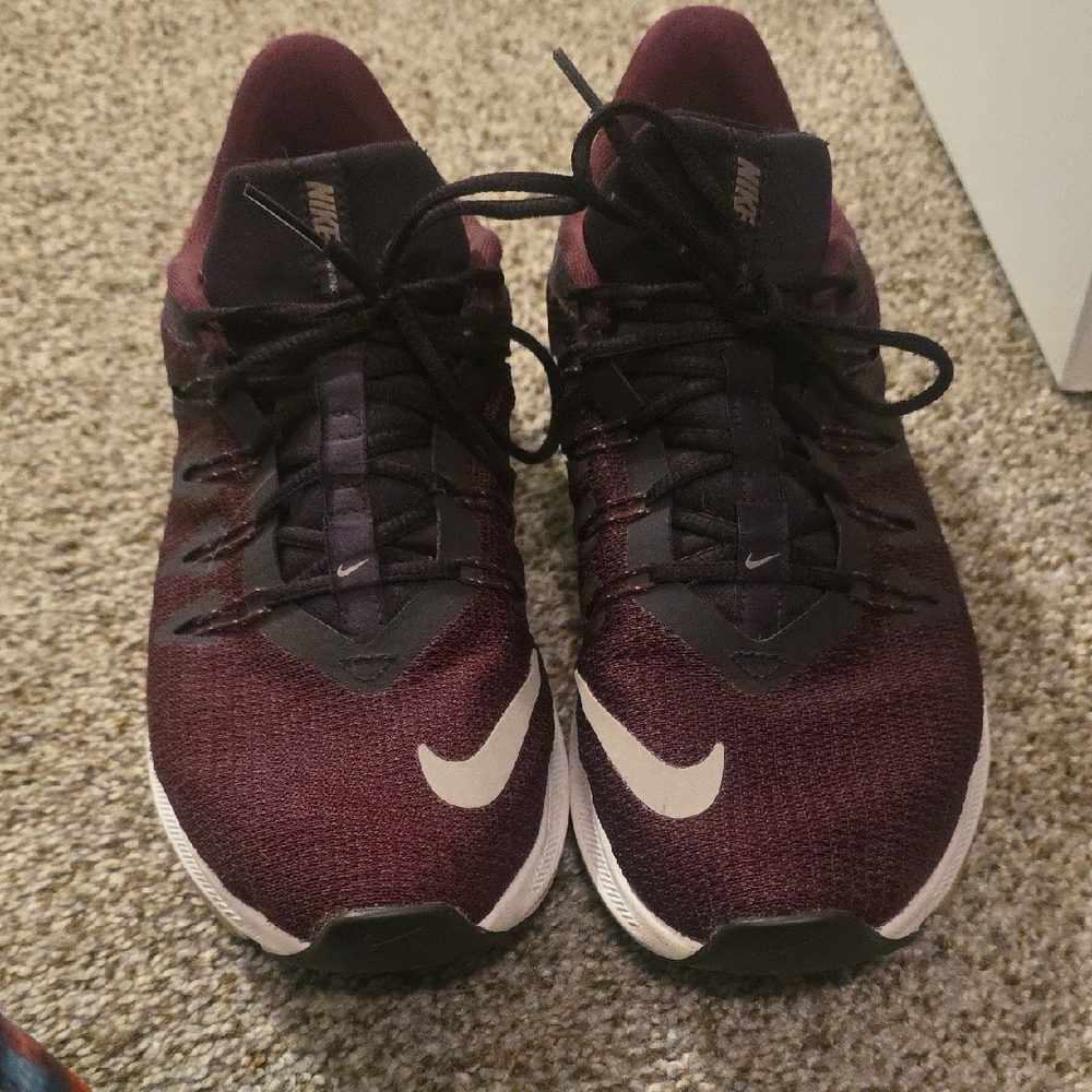 Nike Maroon Athletic Shoes with Cushioned Sole